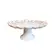 Prato de Bolo Com Pé em Cerâmica Relevado Rosas Vó Dulce G 32,5cm