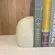 Par de Aparadores de Livros em Poliresina Cinza Claro Efeito Pedra Natural
