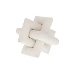 Escultura Decorativa Anéis Entrelaçados em Poliresina Branca 21,5x18,5cm
