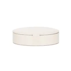 Caixa Decorativa Oval em MDF Revestida em PU Off White 21x15,5 cm