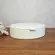 Caixa Decorativa Oval em MDF Revestida em PU Off White 21x15,5 cm