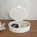 Caixa Decorativa Oval em MDF Revestida em PU Off White 21x15,5 cm