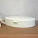 Caixa Decorativa Oval em MDF Revestida em PU Off White 28X22 cm