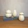 Kit Mini Vasos Orgânicos em Cerâmica Off White Macchia 3 Peças