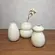 Kit Mini Vasos Orgânicos em Cerâmica Off White Macchia 3 Peças