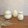 Kit Mini Vasos Orgânicos em Cerâmica Off White Macchia 3 Peças