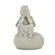 Escultura Decorativa de Buda em Poliresina Cinza Claro Mineral 34 cm