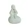Escultura Decorativa de Buda em Poliresina Cinza Claro Mineral 34 cm