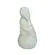 Escultura Decorativa de Buda em Poliresina Cinza Claro Mineral 34 cm