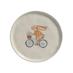 Prato Sobremesa em Cerâmica Stoneware Bio Sweet Road Páscoa 21,5cm - 1 Unid.