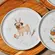 Prato Sobremesa em Cerâmica Bio Doguinhos IV Pug Páscoa 21,5cm - 1 Unid.