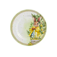 Prato Sobremesa em Cerâmica Doce Limone Páscoa 20,5 cm - 1 Unid.
