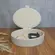 Caixa Decorativa Oval em MDF Revestida em PU Cinza Claro 21x15,5 cm