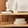 Caixa Decorativa Oval em MDF Revestida em PU Cinza Claro 28x22 cm