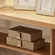 Caixa Decorativa Retangular Cinza Claro com Fecho Dourado 28 x 14 cm