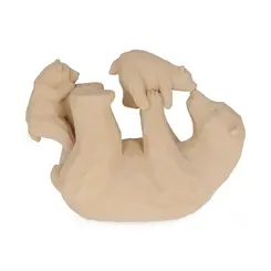 Escultura Decorativa Ursos Família em Poliresina Bege 17x22cm
