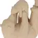 Escultura Decorativa Ursos Família em Poliresina Bege 17x22cm