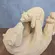 Escultura Decorativa Ursos Família em Poliresina Bege 17x22cm