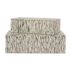 Kit 2 Caixas Decorativas em MDF com Revestimento Canvas Dapple Mescla
