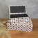 Kit 2 Caixas Decorativas em MDF e Canvas Geométrico Midori Branco Preto e Marrom