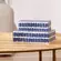 Kit 2 Caixas Decorativas em MDF e Canvas Geométrico Azura Azul e Branco