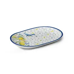 Travessa Oval Rasa em Cerâmica Limão Sicília  34,4 x 22cm