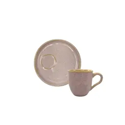 Xícara Café e Pires Descentralizado Cerâmica Stoneware Bio Litchi 65ml - 1un