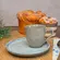 Xícara Café e Pires Descentralizado Cerâmica Stoneware Bio Green Granite  65ml - 1un