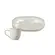 Xícara de Café e Pires Oval Cerâmica Stoneware Bio Glam White 65ml - 1 Unid.