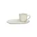Xícara de Café e Pires Oval Cerâmica Stoneware Bio Glam White 65ml - 1 Unid.