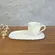 Xícara de Café e Pires Oval Cerâmica Stoneware Bio Glam White 65ml - 1 Unid.