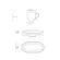 Xícara de Café e Pires Oval Cerâmica Stoneware Bio Glam White 65ml - 1 Unid.