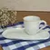 Xícara de Café e Pires Oval Cerâmica Stoneware Bio Glam White 65ml - 1 Unid.