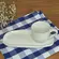 Xícara de Café e Pires Oval Cerâmica Stoneware Bio Glam White 65ml - 1 Unid.