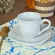 Xícara Café e Pires Ramequim Cerâmica Stoneware Juta New White 65ml - 1un