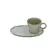 Xícara de Café e Pires Oval Cerâmica Stoneware Neo Green Granite 110ml - 1 Unid.