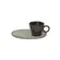 Xícara de Café e Pires Oval Cerâmica Stoneware Metálica Neo Pistache 110ml - 1 Unid.
