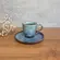 Xícara Café e Pires Cerâmica Stoneware Bio Titanium Azul 120ml - 1 Unid.