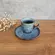 Xícara Café e Pires Cerâmica Stoneware Bio Titanium Azul 120ml - 1 Unid.
