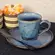 Xícara Café e Pires Cerâmica Stoneware Bio Titanium Azul 120ml - 1 Unid.