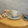 Xícara Café e Pires Cerâmica Stoneware Bio Dente Azul 120ml - 1 Unid.