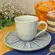 Xícara Café e Pires Cerâmica Stoneware Bio Dente Azul 120ml - 1 Unid.