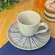 Xícara Café e Pires Cerâmica Stoneware Bio Dente Azul 120ml - 1 Unid.