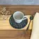 Xícara Café e Pires Cerâmica Stoneware Bio Chevron 120ml - 1 Unid.