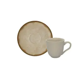 Xícara Café e Pires Cerâmica Stoneware Bio Essencial 120ml - 1 Unid.