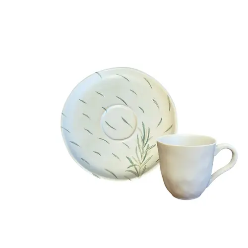 Xícara Café e Pires Cerâmica Stoneware Bio Alecrim 120ml - 1 Unid.