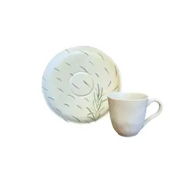 Xícara Café e Pires Cerâmica Stoneware Bio Alecrim 120ml - 1 Unid.