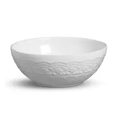 Tigela Bowl em Cerâmica Madeleine Grande Branco 25 cm 2500ml