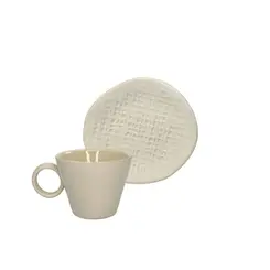 Xícara de Café e Pires Cerâmica Juta Neo Clay Vit 110ml - 1 Unid.