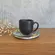Xícara de Café e Pires em Cerâmica Coup Recanto Black 112ml - 1 Unid.